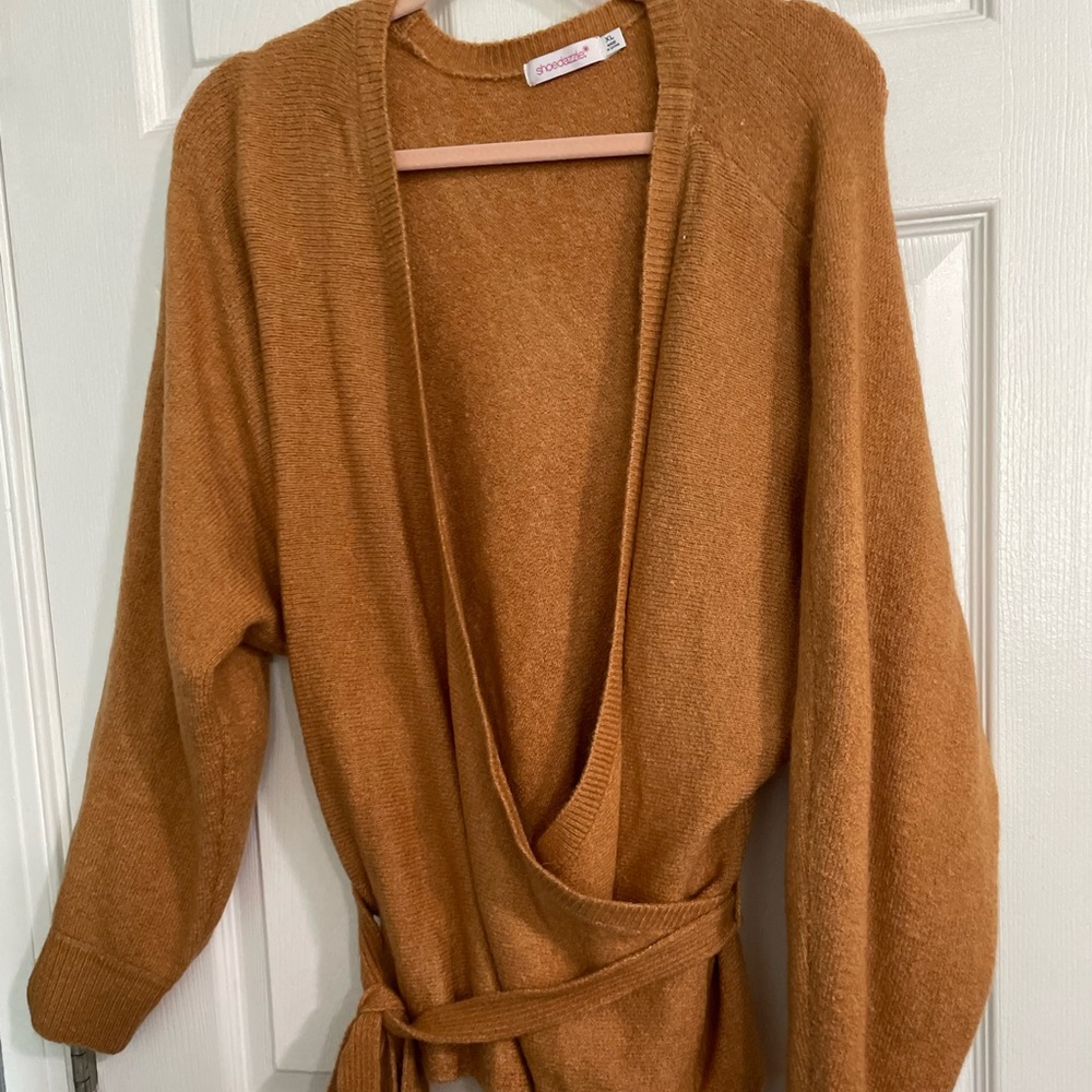 Women’s Long Sleeve Wrap Sweater with Front Tie